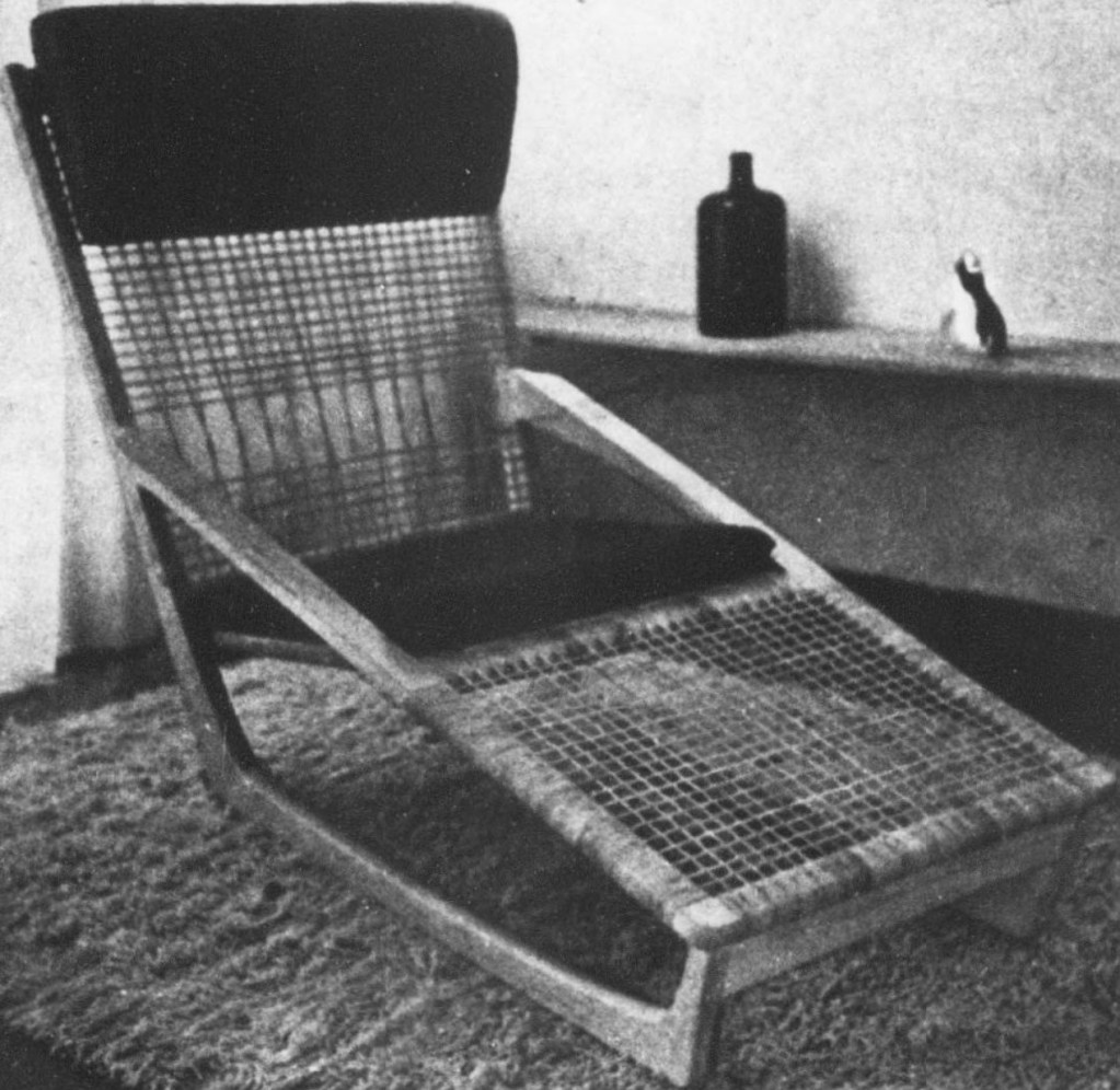 Teak frame woven rattan by designer Hans Olsen